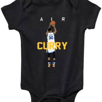 Black Baby Onesie Steph Curry Golden State Warriors MVP NBA Finals "Air" Creeper Romper