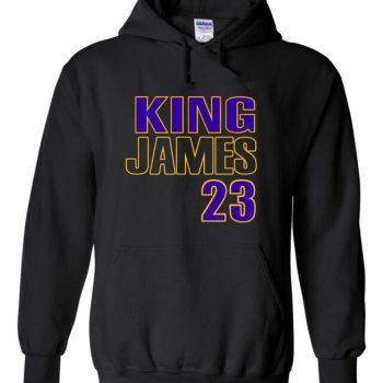 Black Lebron James Los Angeles "King James 23" Hoodie Hooded Sweatshirt