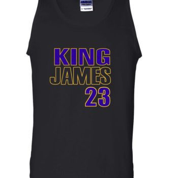 Black Lebron James Los Angeles Lakers "King James 23" Unisex Tank Top