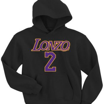 Black Lonzo Ball Los Angeles Lakers "Text" Hooded Sweatshirt Unisex Hoodie