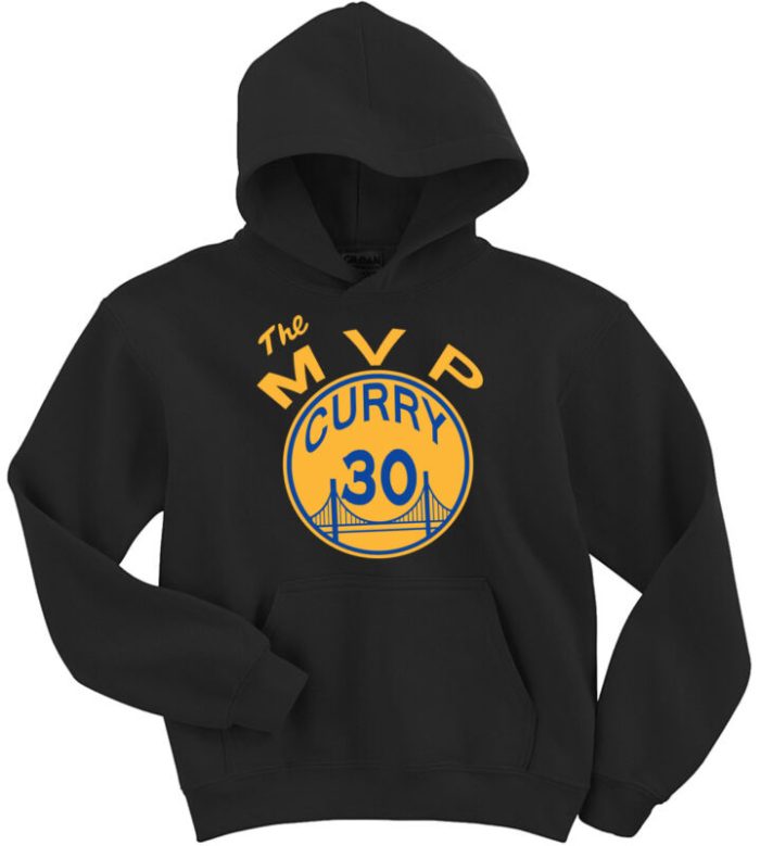 Black Steph Curry Golden State Warriors "MVP" Hooded Sweatshirt Hoodie