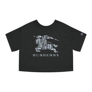 Burberry Logo Silver Luxury Champion Women Cropped T-Shirt CTB2470