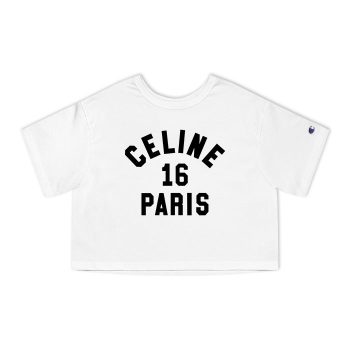 Celine 16 Paris Logo Luxury Champion Women Cropped T-Shirt CTB2783