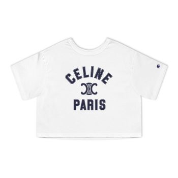 Celine Paris Logo Luxury Champion Women Cropped T-Shirt CTB2782