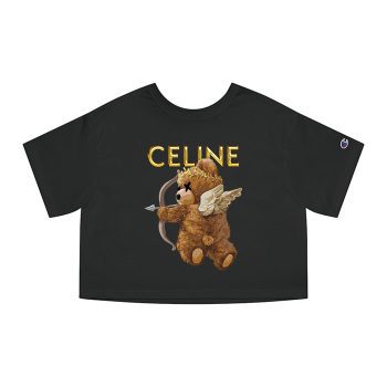 Celine Teddy Bear Gold Luxury Champion Women Cropped T-Shirt CTB2798