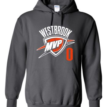 Charcoal Russell Westbrook Oklahoma City "MVP" Tshirt Hooded Sweatshirt Hoodie