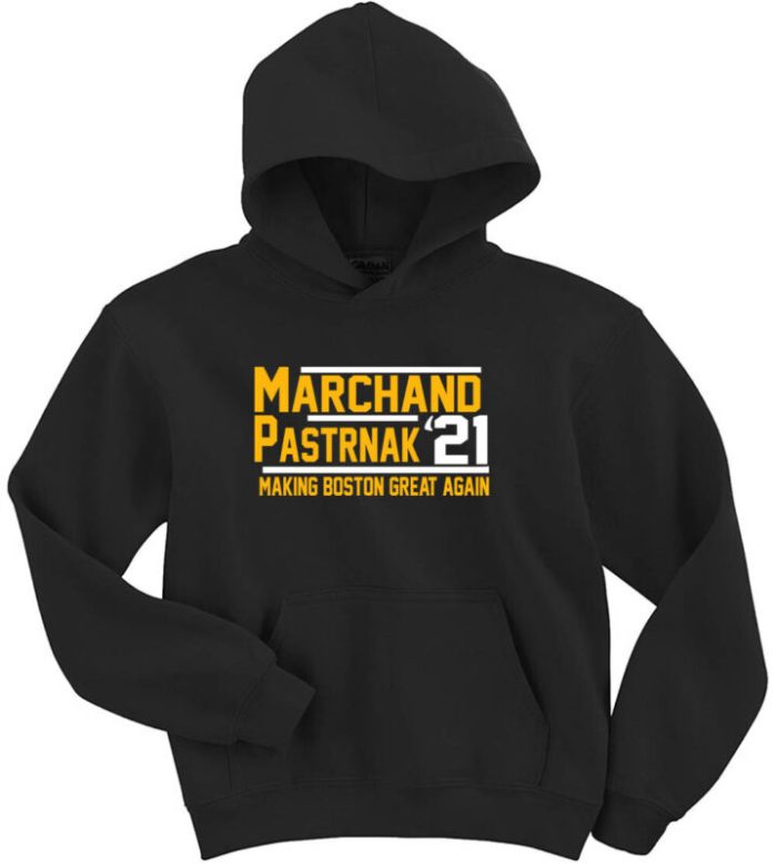 David Pastrnak Pasta Brad Marchand Boston Bruins 2021 Crew Hooded Sweatshirt Unisex Hoodie