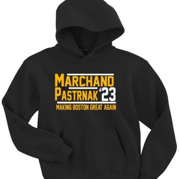 David Pastrnak Pasta Brad Marchand Boston Bruins 2023 Crew Hooded Sweatshirt Unisex Hoodie