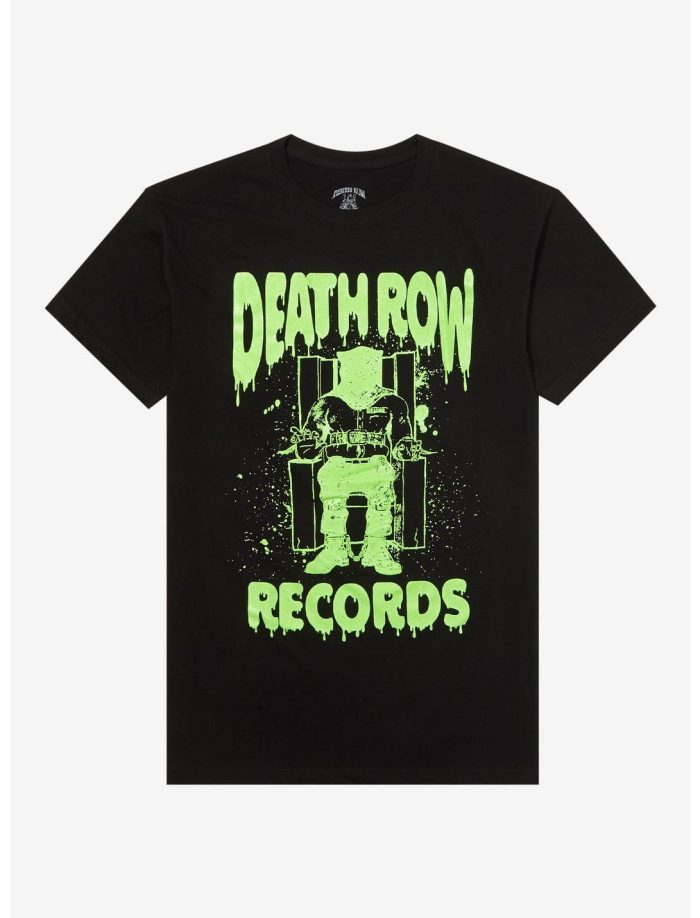 Death Row Records Green Glow-In-The-Dark Logo Boyfriend Fit Girls T-Shirt Women Lady T-Shirt HTS4758