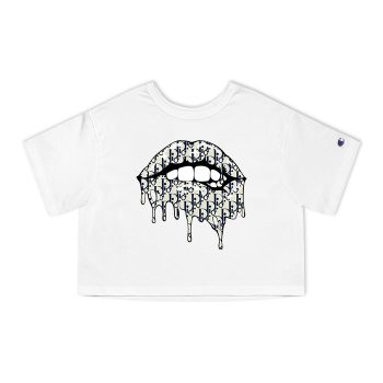 Dior Logo Luxury Sexy Lips Champion Women Cropped T-Shirt CTB2663