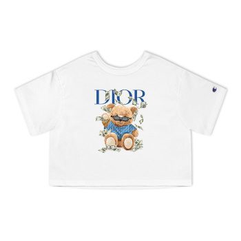 Dior Logo Luxury Teddy Bear Champion Women Cropped T-Shirt CTB2670