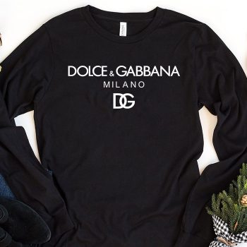 Dolce & Gabbana Milano Logo Luxury Kid Tee Unisex Longsleeve ShirtLTB0828