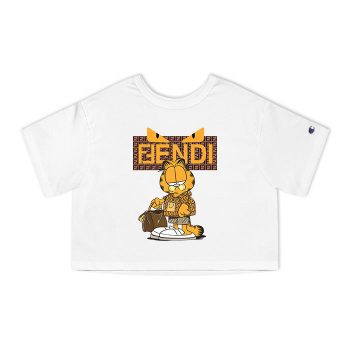 Fendi Diabolic Eyes Garfield Champion Women Cropped T-Shirt CTB2694