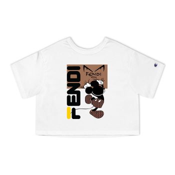 Fendi Diabolic Eyes Mickey Mouse Champion Women Cropped T-Shirt CTB2701