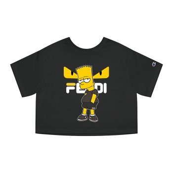 Fendi Fila Diabolic Eyes Simsom Champion Women Cropped T-Shirt CTB2702