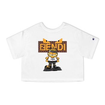 Fendi Roma Diabolic Eyes Garfield Champion Women Cropped T-Shirt CTB2696