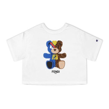 Fendi Roma Teddy Bear Champion Women Cropped T-Shirt CTB2693