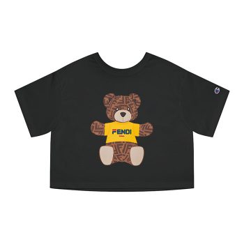 Fendi Roma Teddy Bear Champion Women Cropped T-Shirt CTB2700