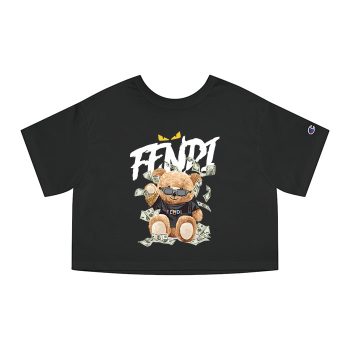 Fendi Roma Teddy Bear Champion Women Cropped T-Shirt CTB2703
