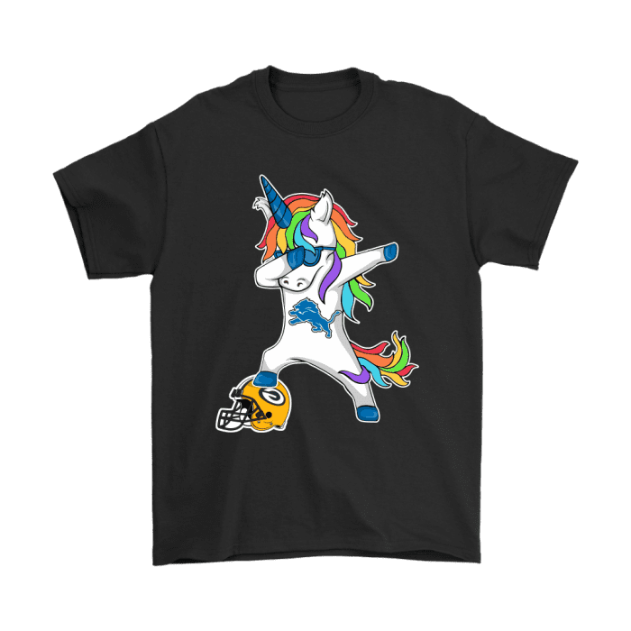 Football Dabbing Unicorn Steps On Helmet Detroit Lions Unisex T-Shirt Kid T-Shirt LTS3636