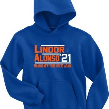 Francisco Lindor Pete Alonso New York Mets 2021 Crew Hooded Sweatshirt Unisex Hoodie