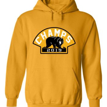 Gold Boston Bruins 2019 Stanley Cup Champions Champs Bear Logo Hooded Sweatshirt Unisex Hoodie