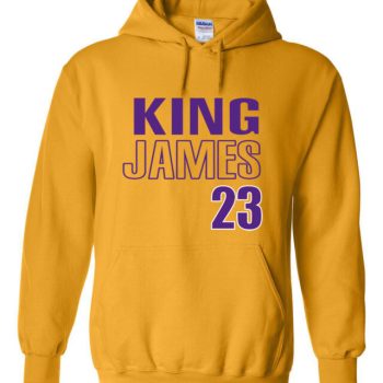 Gold Lebron James Los Angeles "King James 23" Hooded Sweatshirt Unisex Hoodie