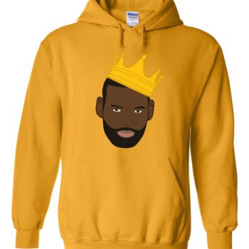 Gold Lebron James Los Angeles Lakers "King Pic" Hooded Sweatshirt Unisex Hoodie