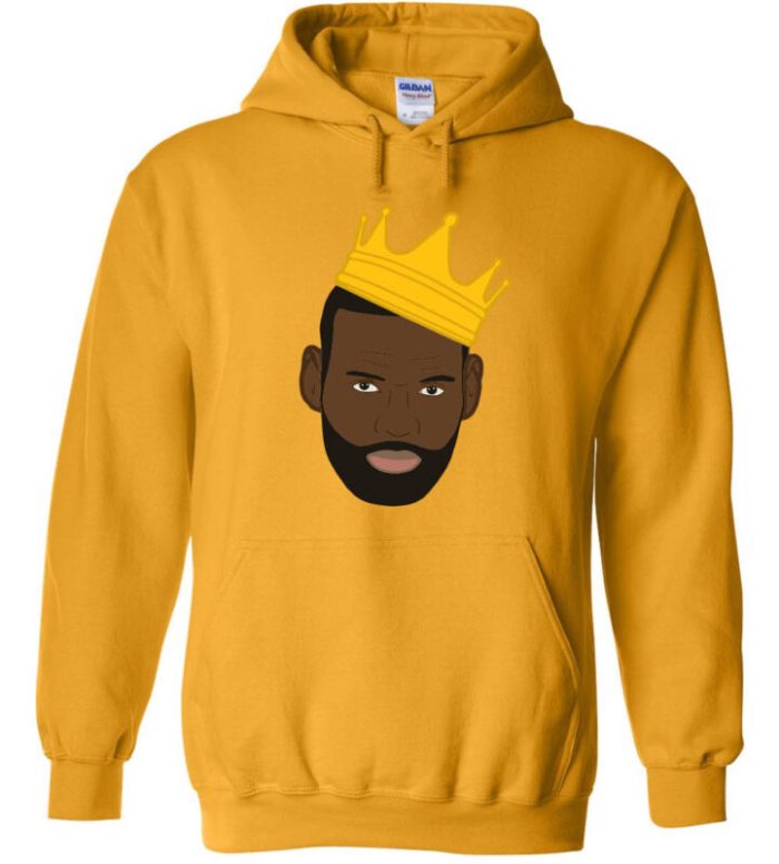 Gold Lebron James Los Angeles Lakers "King Pic" Hooded Sweatshirt Unisex Hoodie