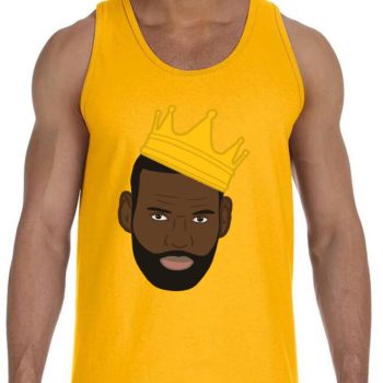Gold Lebron James Los Angeles Lakers "King Pic" Unisex Tank Top