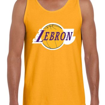 Gold Lebron James Los Angeles Lakers "Logo" Unisex Tank Top