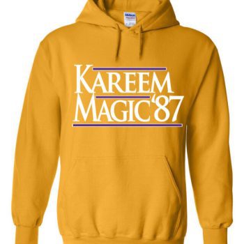 Gold Magic Johnson Los Angeles Lakers "Kareem 87" Hooded Sweatshirt Unisex Hoodie