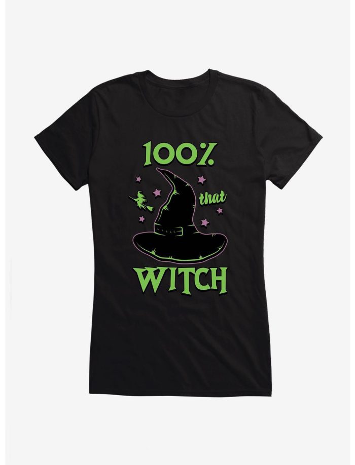 Halloween 100% That Witch Girls T-Shirt Women Lady T-Shirt HTS4466