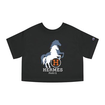 Hermes Paris Horse Logo Champion Women Cropped T-Shirt CTB2513