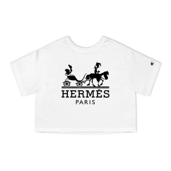 Hermes Paris Horse Logo Champion Women Cropped T-Shirt CTB2515