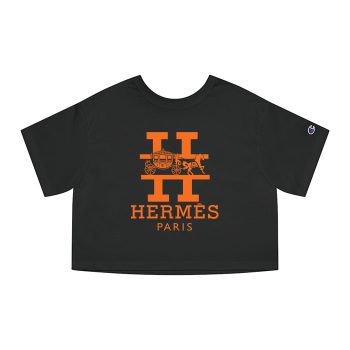 Hermes Paris Horse Logo Champion Women Cropped T-Shirt CTB2520
