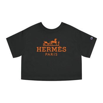 Hermes Paris Horse Original Logo Champion Women Cropped T-Shirt CTB2508