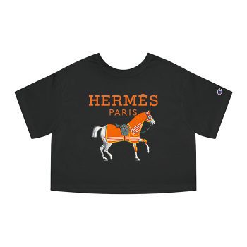 Hermes Paris Horse Original Logo Champion Women Cropped T-Shirt CTB2509