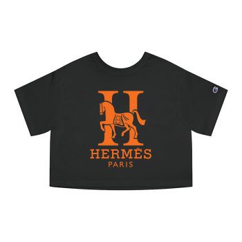 Hermes Paris Horse Original Logo Champion Women Cropped T-Shirt CTB2516