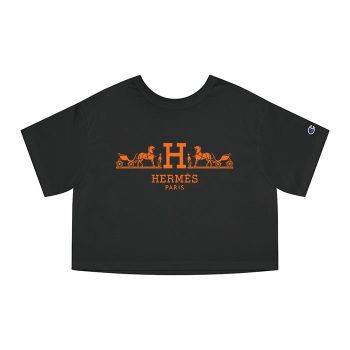 Hermes Paris Horse Original Logo Champion Women Cropped T-Shirt CTB2531