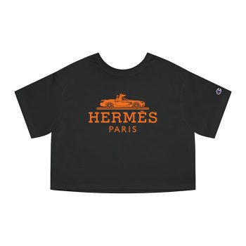 Hermes Paris Rolls Royce Logo Champion Women Cropped T-Shirt CTB2518