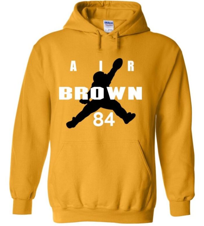 Hooded Sweatshirt Unisex Hoodie Antonio Brown Pittsburgh Steelers Gold