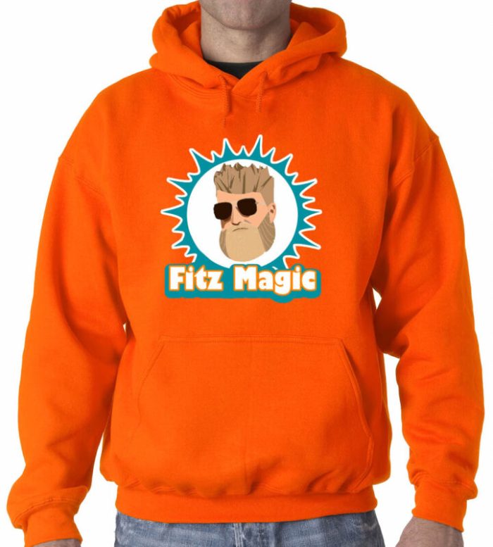 Hooded Sweatshirt Unisex Hoodie Miami Dolphins Ryan Fitzpatrick "Fitz Magic" Xl