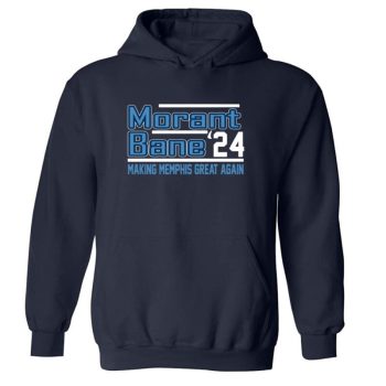 Ja Morant Desmond Bane Memphis Grizzlies 2024 Crew Hooded Sweatshirt Unisex Hoodie