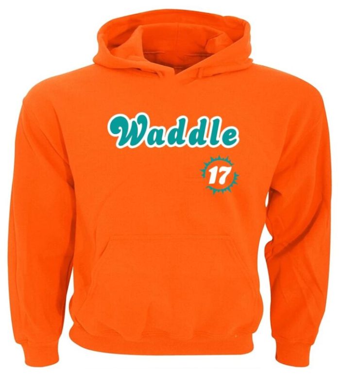 Jaylen Waddle Miami Dolphins 17 Logo Crew Hooded Sweatshirt Unisex Hoodie