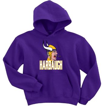 Jim Harbaugh Michigan Minnesota Vikings Coach Logo Crew Hooded Sweatshirt Unisex Hoodie