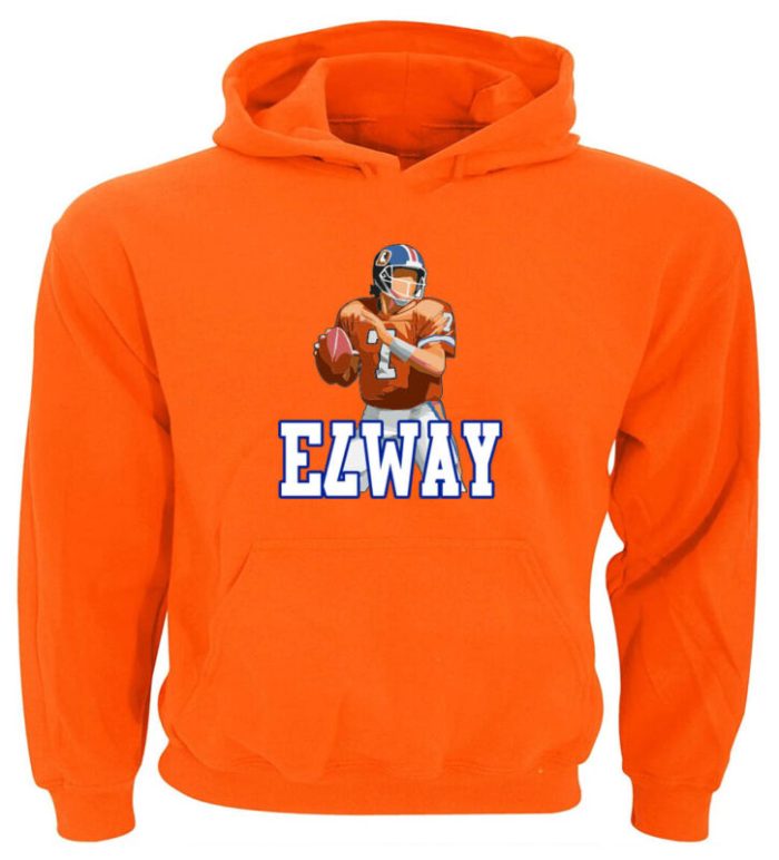 John Elway Denver Broncos Pic Crew Hooded Sweatshirt Unisex Hoodie