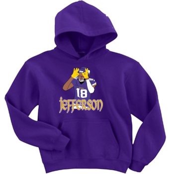 Justin Jefferson Minnesota Vikings Pic Crew Hooded Sweatshirt Unisex Hoodie