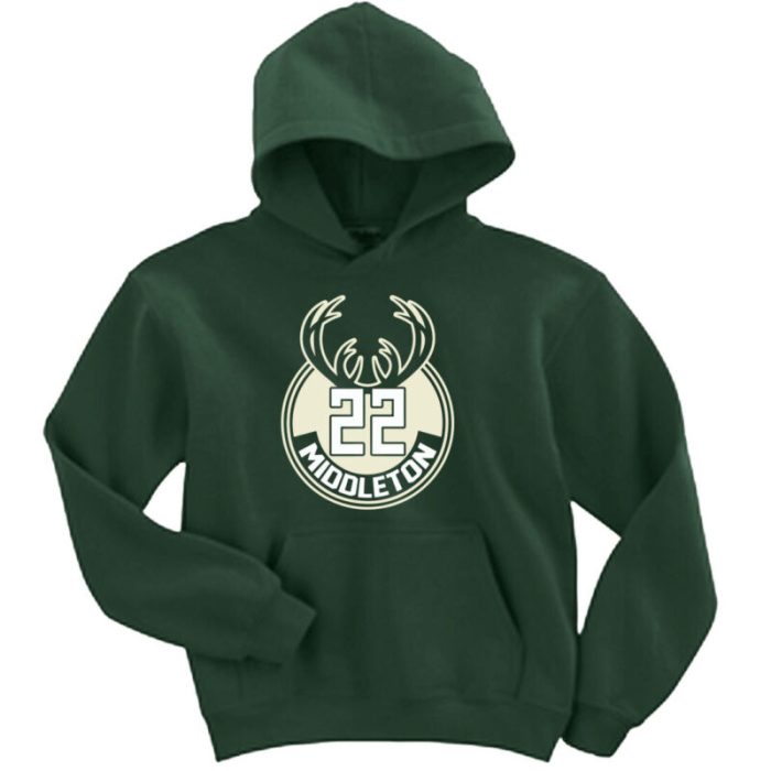 Khris Middleton Milwaukee Bucks Logo Crew Hooded Sweatshirt Unisex Hoodie