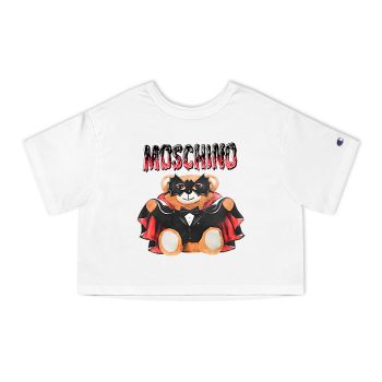 Moschino Bat Teddy Bear Champion Women Cropped T-Shirt CTB2896